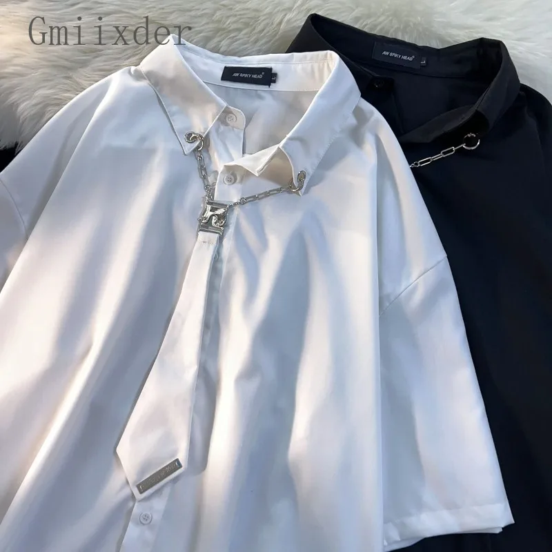 American High Street Hip-Hop Couple Shirts, Retro Letter Necklace, Solid Document, Niche, Alberese Style Jackets, Men and Women Preppy