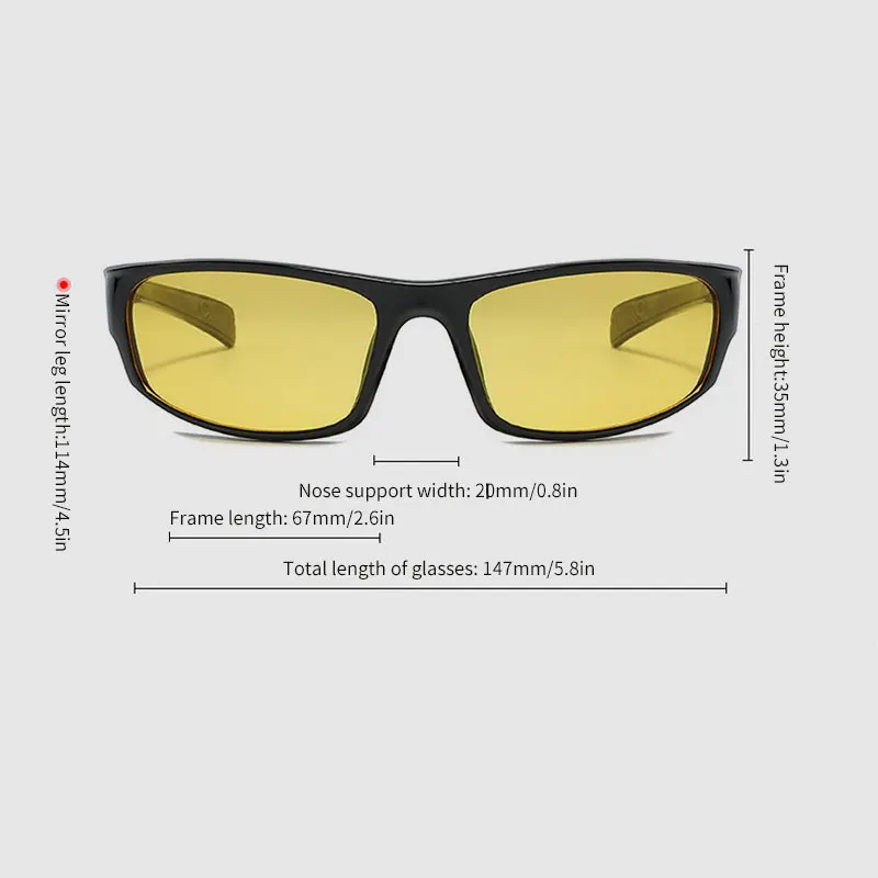 Enhanced Night Vision Sports Cycling Sunglasses with Yellow Lens