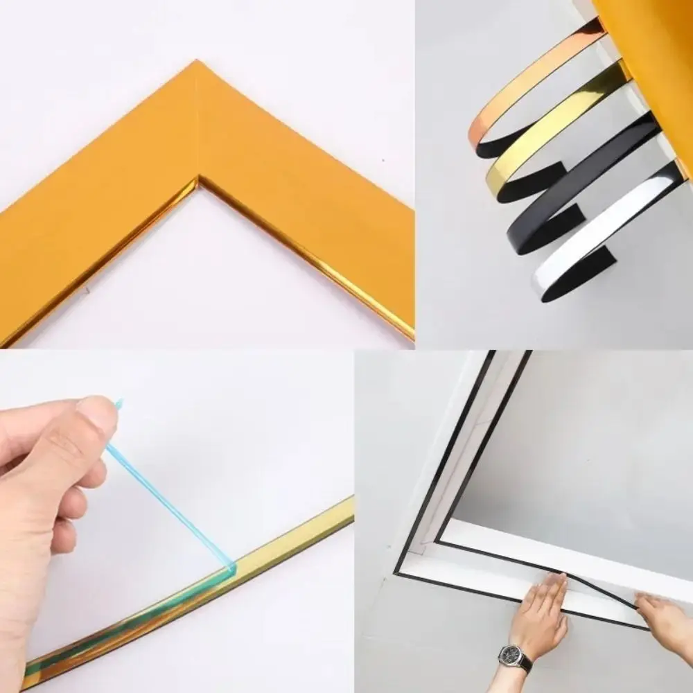 Ceiling Decor Line Self-adhesive Decoration Line PVC Waterproof Gold Tape Edge Banding Strip Background Wall