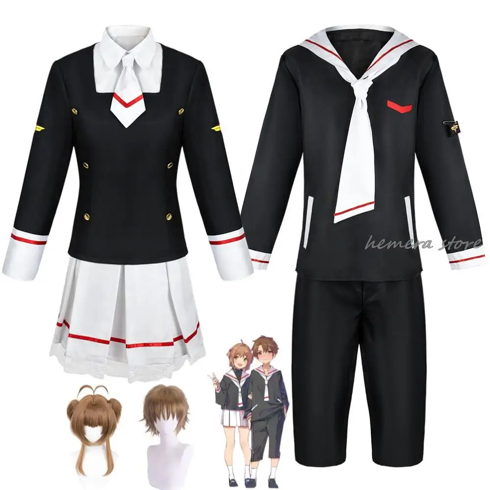 

Парик для косплея из аниме Cardcaptor Sakura CCS Card Captor Kinomoto Sakura LI SYAORAN, школьная Матросская униформа, костюм Hallowen