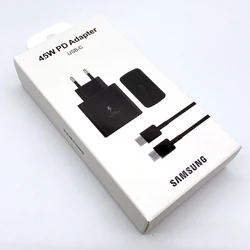 Super Fast 45W USB - C Charger with 5A Cable - EU Wall Adapter - Black EU Set