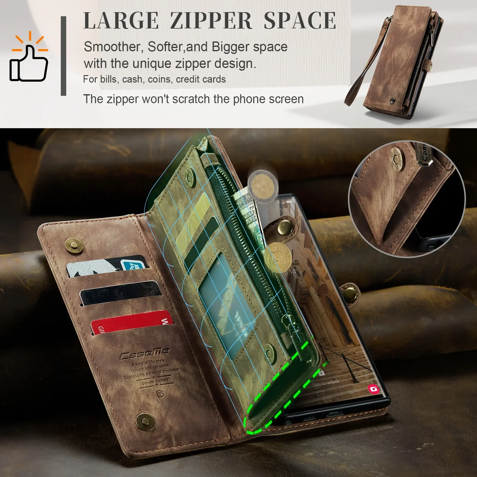 Detachable Wallet Leather Case For Samsung Galaxy S20 FE S21 S22 S23 Plus Note 20 Ultra A33 A52 S A53 A14 A34 A54 5G Card Holder