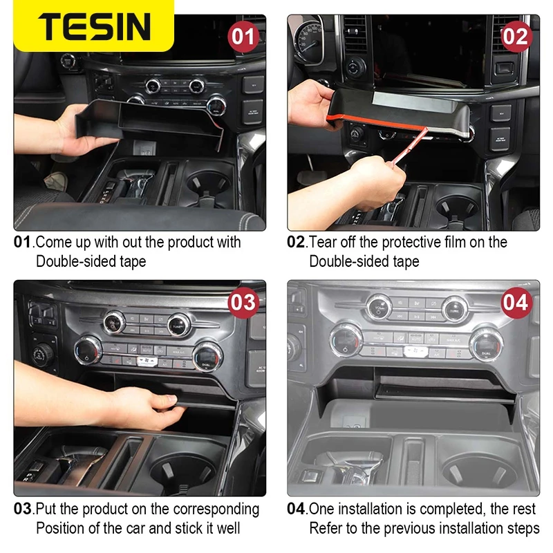 TESIN Car Center Console Storage Box Holder Tray Bracket Organizer for Ford  F150 2021 2022 Stowing Tidying Interior Accessories