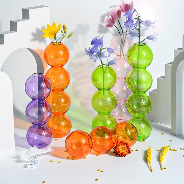 Elrendezés Gömb Alakú Művészeti Díszek Vázák Északi Kreatív Üveg Buborék Váza Virág Dekoráció Otthon Születésnapi Ajándék