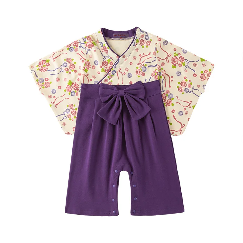 TOPTOY KIMONO babythree 日本限定 紫いもまんじゅう Yukata for Babies. Baby Clothes. made in Japan. Midori