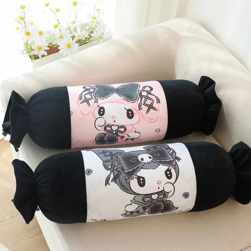 

New Sanrio Japanese My Melody Kuromi Plush Toy Doll Summer Candy Cylindrical Long Cushion Pillow Cartoon Girls Birthday Gifts