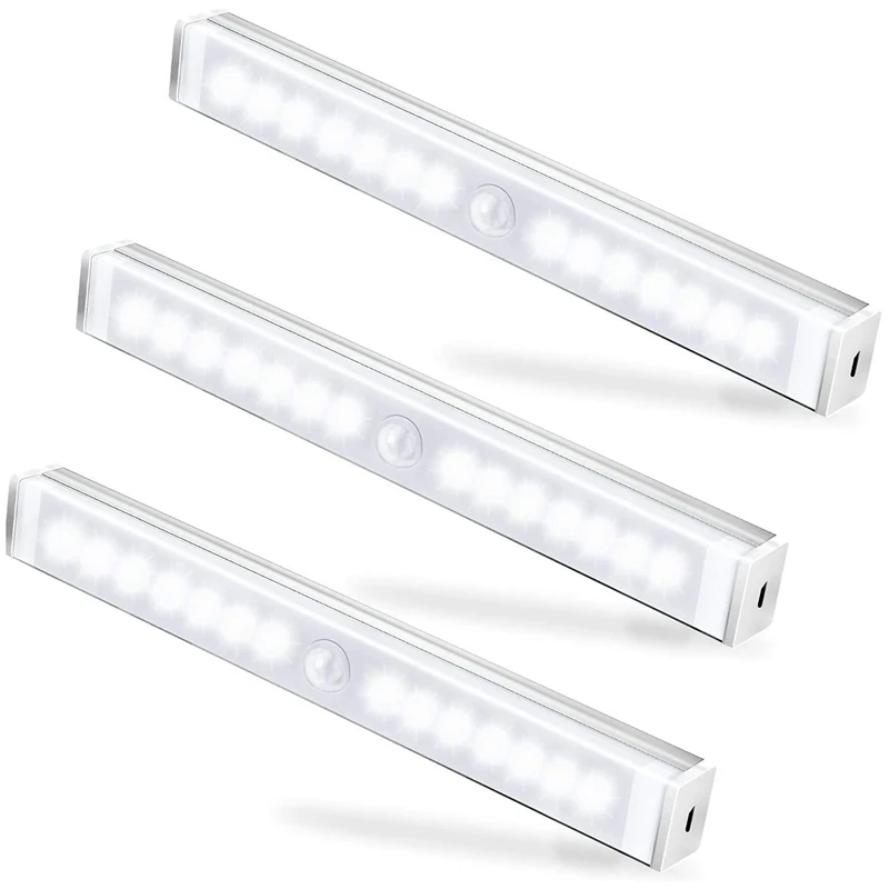 

New Closet Lights, 3 Pack Motion Sensor Light Indoor Under Cabinet Lighting For Wardrobe Stairs Cupboard Kitchen Hallway