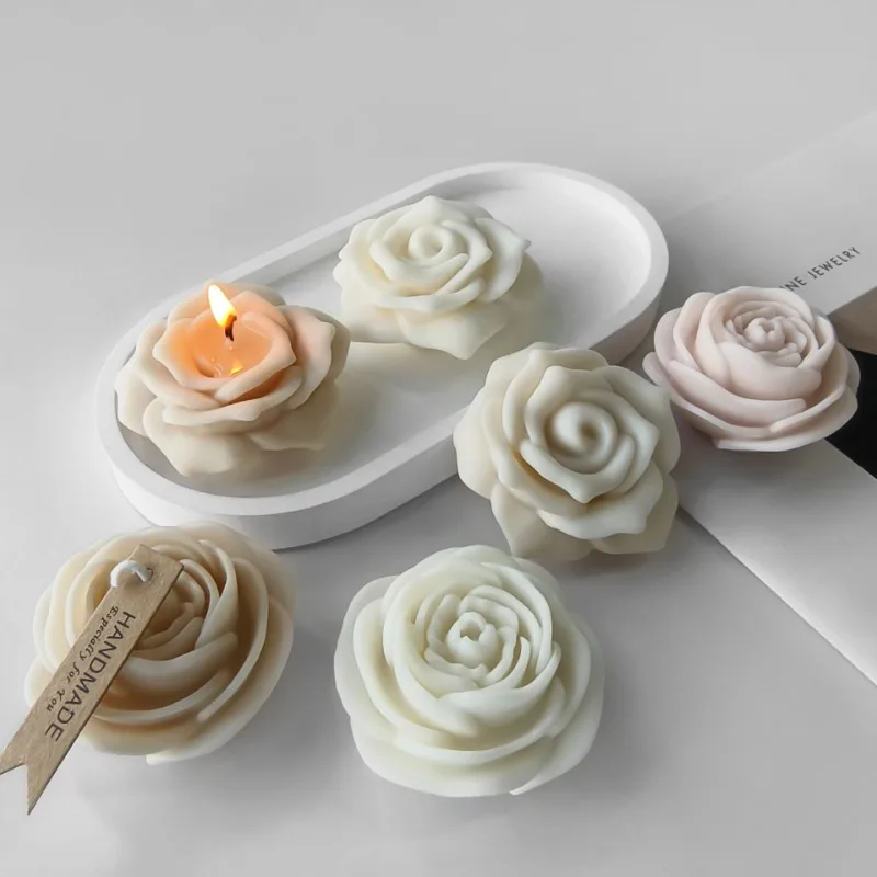 2Pcs 3D Rose Silicone Molds, Rose Flower Chocolate Fondant Candy Mold Cake Decorating Tools Candle Making Supplies Soap Epoxy Resin Wax Melt Mold - Imported Products From USA