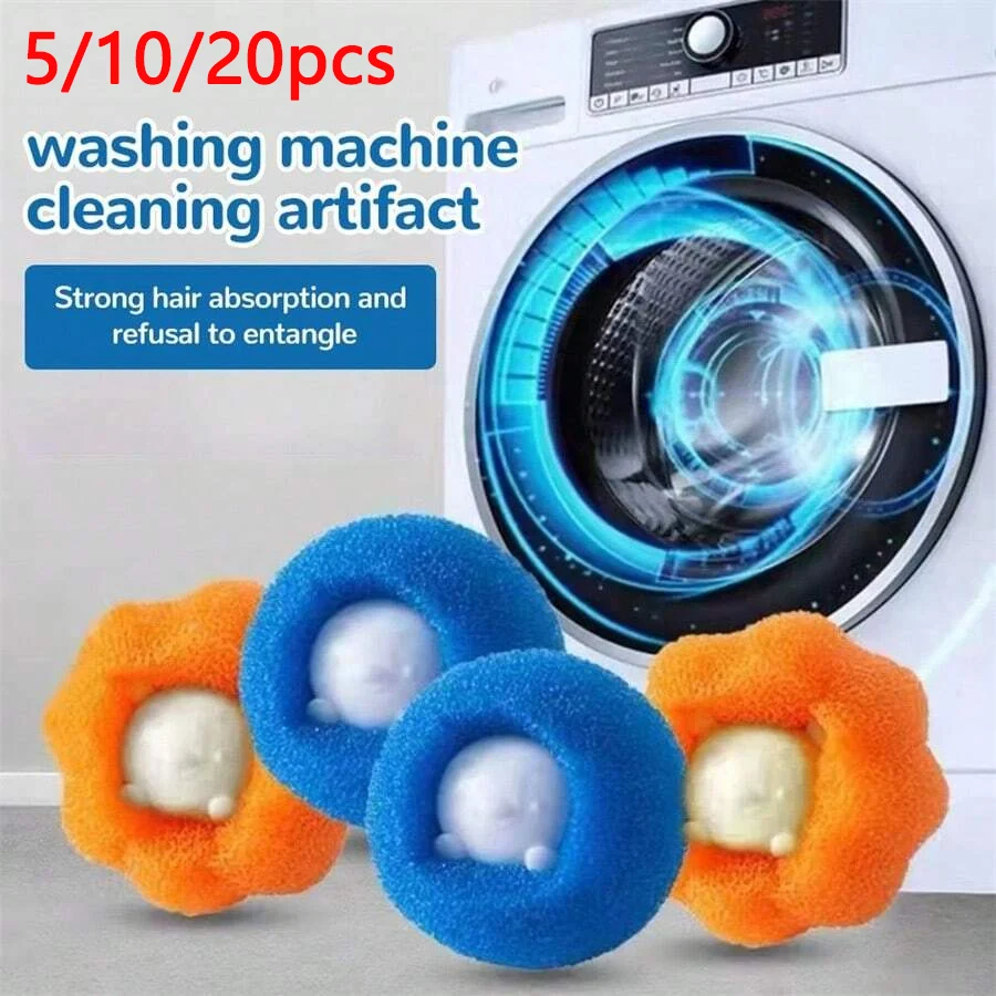 5/10/20pcs Sponge Laundry Ball Lint Remover for Clothing Washing Machine Cleaning Ball Cat Hair Remover Clothes Cleaning Roller 2
