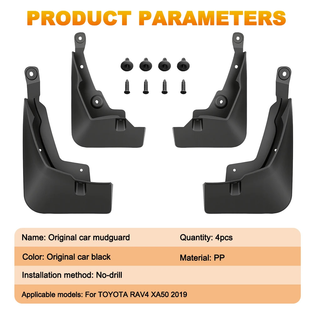 Toyota RAV4 XA50 2019 20202023 RAV 4 하이브리드 4PCS 자동차 뒷바퀴 안티 스플래시 머드 플랩 라이닝 머드 가드 외부 액세서리