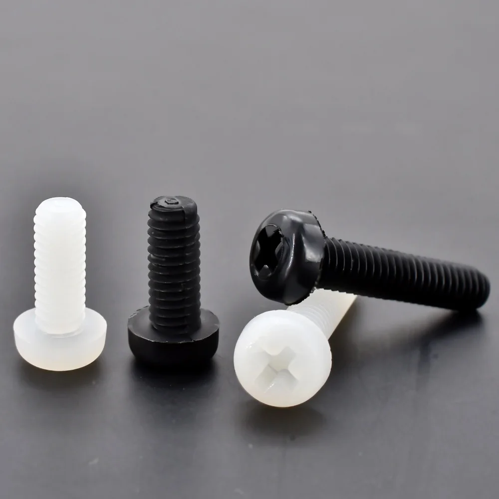 Nylon Screw M2 M2.5 M3 M4 M5 M6 M8 Phillips Pan Head Screws Cross Round Head Insulated Bolts L = 4~20mm nylon screws
