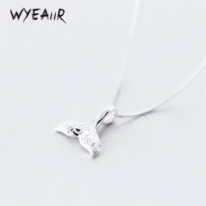 

WYEAIIR 925 пробы серебряный милый КИТ рыбий хвост Русалка милые ювелирные изделия роскошное Женское Ожерелье
