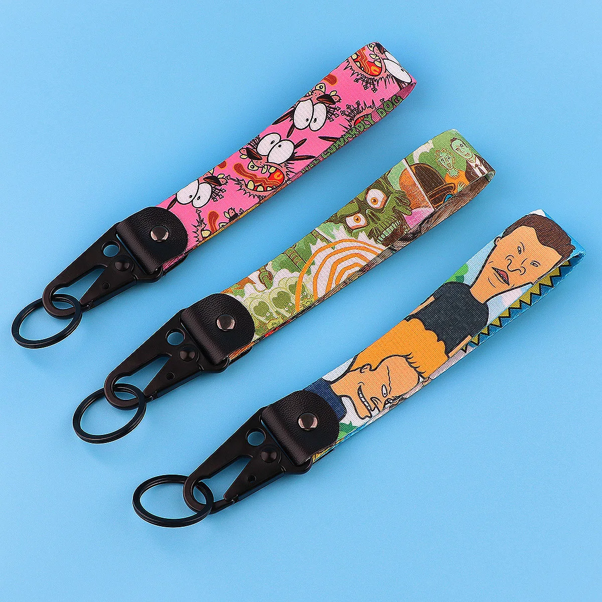 

Cute Cartoon Lanyard Wrist Strap Women Horror Keychains for Men Accessories Car Keychain Keyring Keys Holder