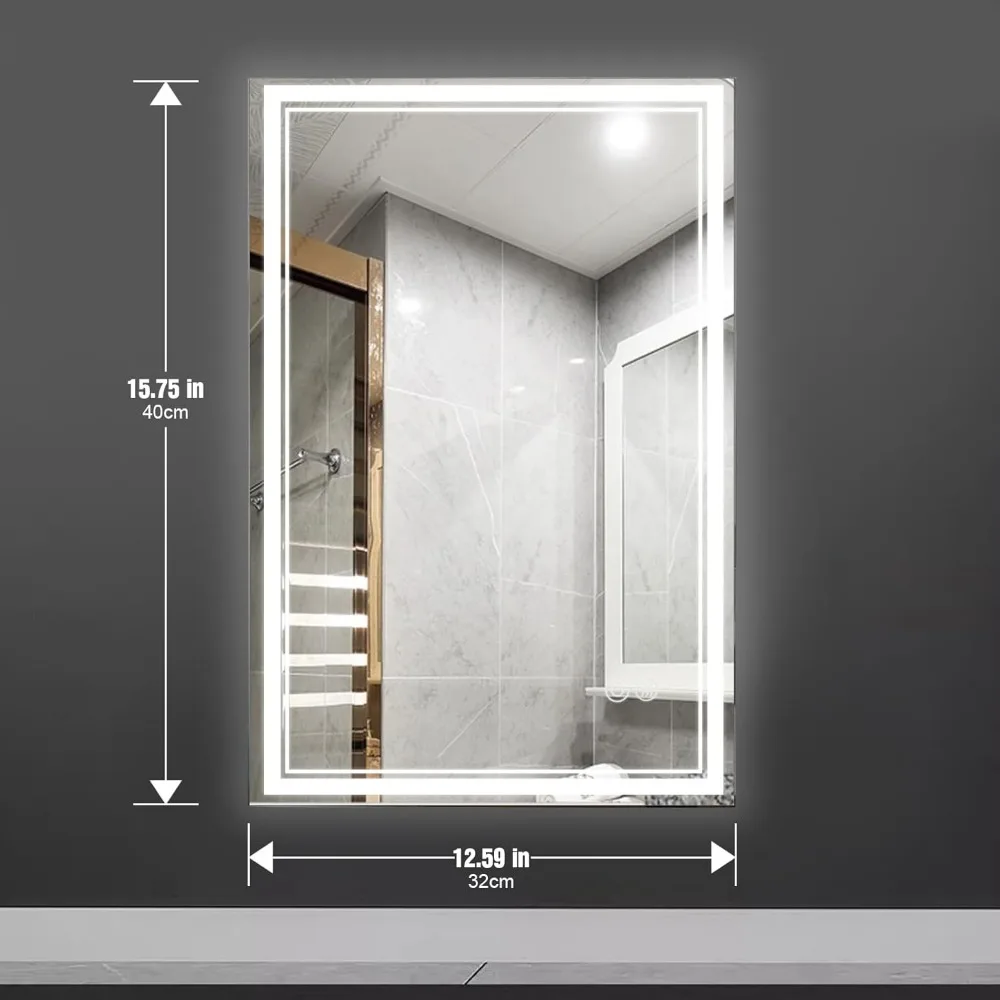 24'' X 36'' LED Bathroom Mirror with Backlit + Front 3 Colors Lights Mirrors Smart Wall-Mounted Bathroom Vanity Mirror