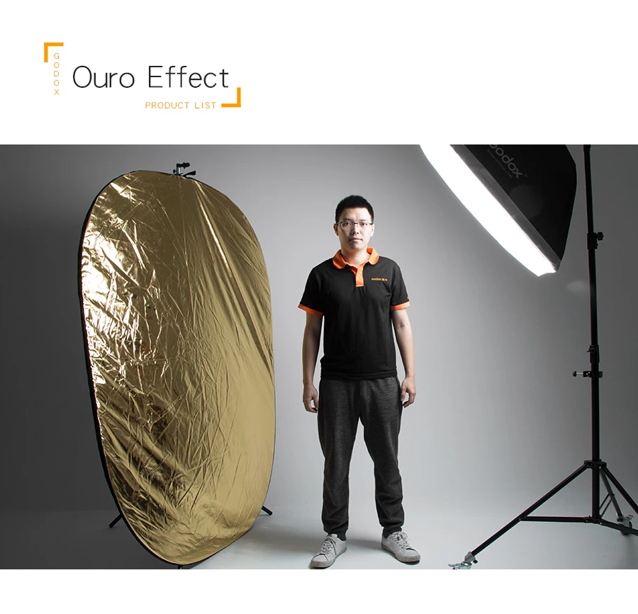 2in1 150x200cm Gold and Silver Oval Multi-Disc Reflector Collapsible Photography