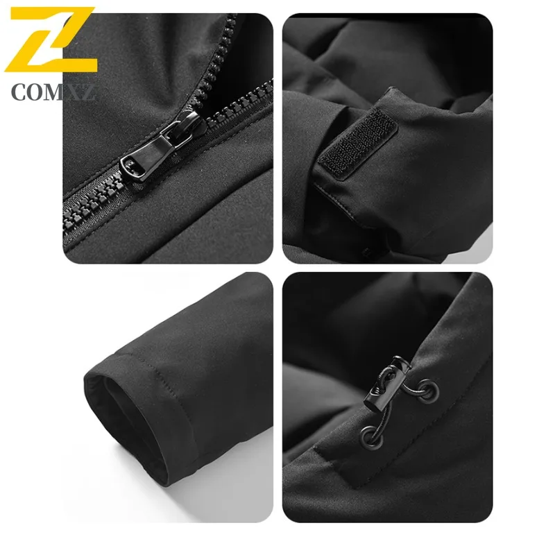 Winter Men's Business Windbreaker multifunctional Casual Jacket Hooded Waterproof Windproof Coat for Camping Fishing Sportswear