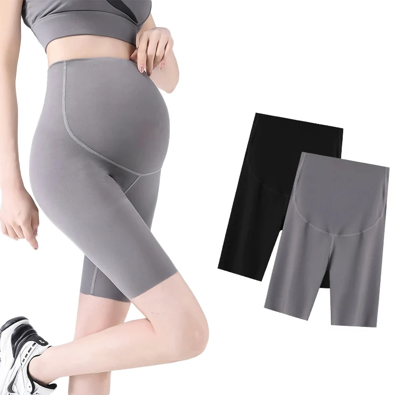 

Summer Thin Breathable Seamless Nylon Maternity Half Pants Yoga Short Legging Clothes for Pregnant Women Pregnancy Shorts