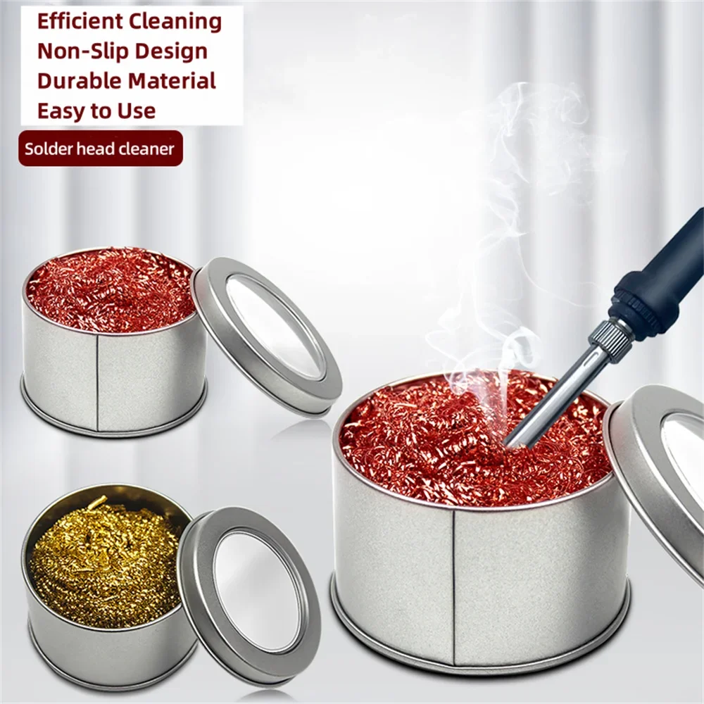 Soldering Iron Tip Cleaner Non-Slip Solder Tip Cleaning Wire Ball Tin Remove For Cleaning Soldering Irons And Tips soldering iron tip cleaner