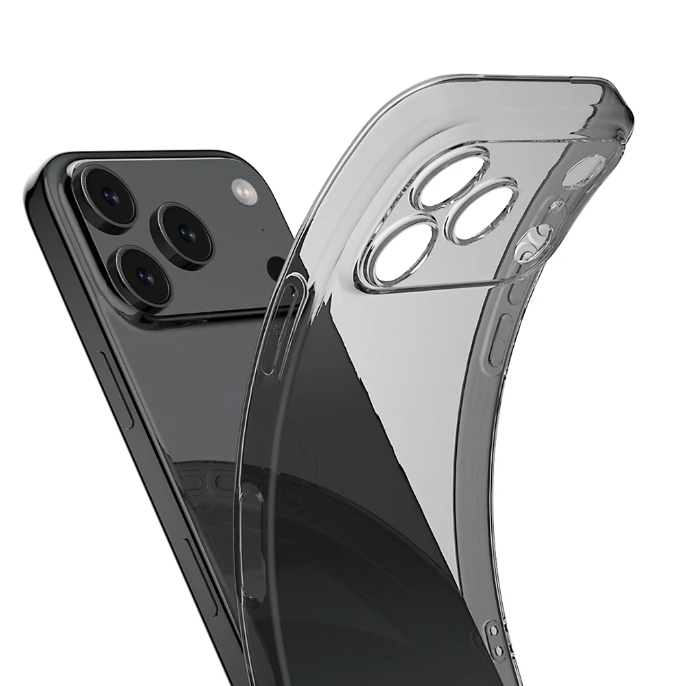 Sleek Transparent Black Silicone Soft Case – Ultra-Thin Clear Back Cover Shell