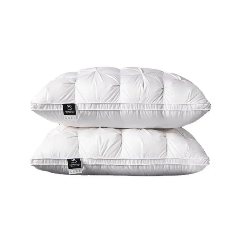 Down Pillow 100% White Goose Feather Pillow Core Five-star Hotel Cotton Single Cervical Vertebra Support Sleep Pillow 6