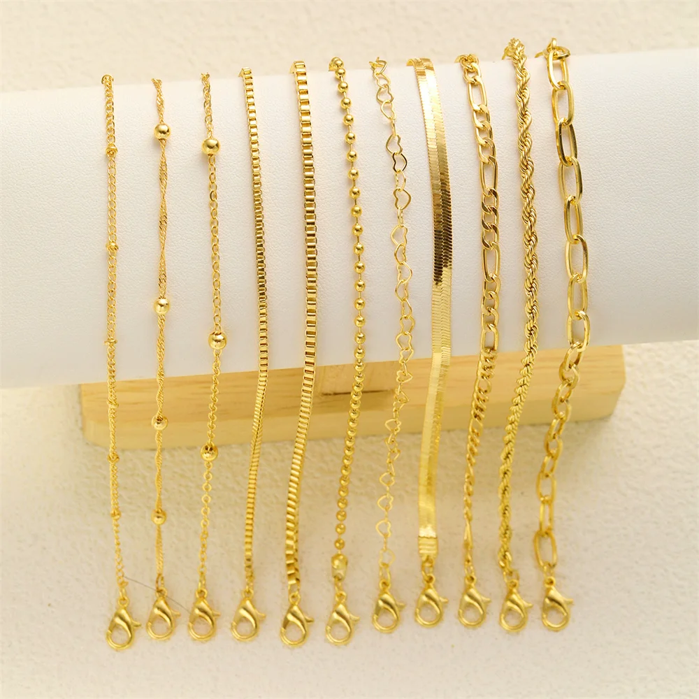 11Pcs/Set Bohemian Cuban Minimalist Bracelets Set Multi-Layer Stackable Chain Retro Bangle For Women Summer Jewelry Gifts