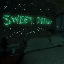 Luminous 3D Dots Wall Sticker for Kids Room Bedroom Home Decoration Glow In The Dark Moon Decal Fluorescent DIY Stickers