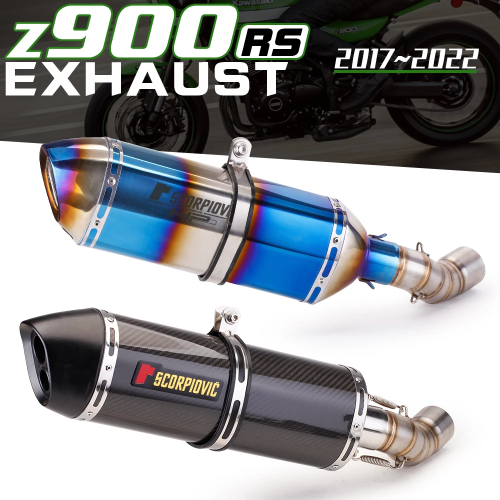 

Slip On For Kawasaki Z900RS 2017 2018 2019 2020 Motorcycle Exhaust Muffler Modified Connection Middle Tube Link Pipe 51mm