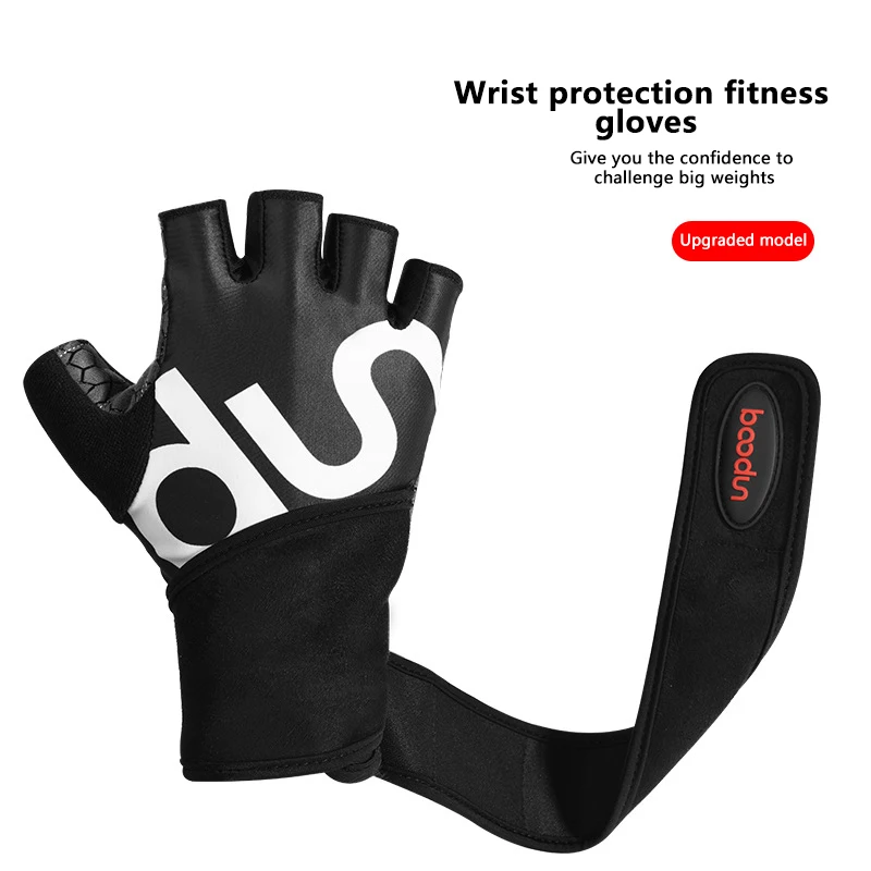 Boodun Men Women Half Finger Crossfit Gym Gloves Fitness Gloves Body Building Weight Lifting Wrist Sport