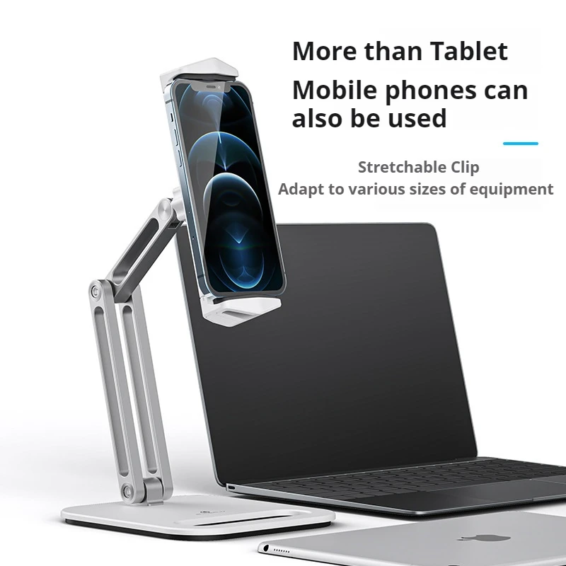 New Tablet Stand Aluminum Alloy Double Folding Phone Stand Desktop Metal Creative Live Steaming Lazy Person Stand