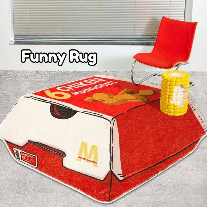 

Funny Area Rug Washable Plush Bedroom Carpet Imitation Cashmere Play Cloakroom Mat for Baby Non-slip Living Room Decoration Mats