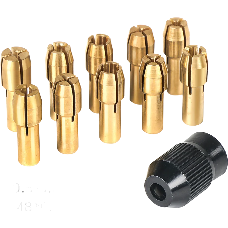 11PCS/lot Mini Drill Brass Collet Chuck for Dremel Rotary Tool 0.5-3.2mm Brass and Nut for Dremel Accessories Set