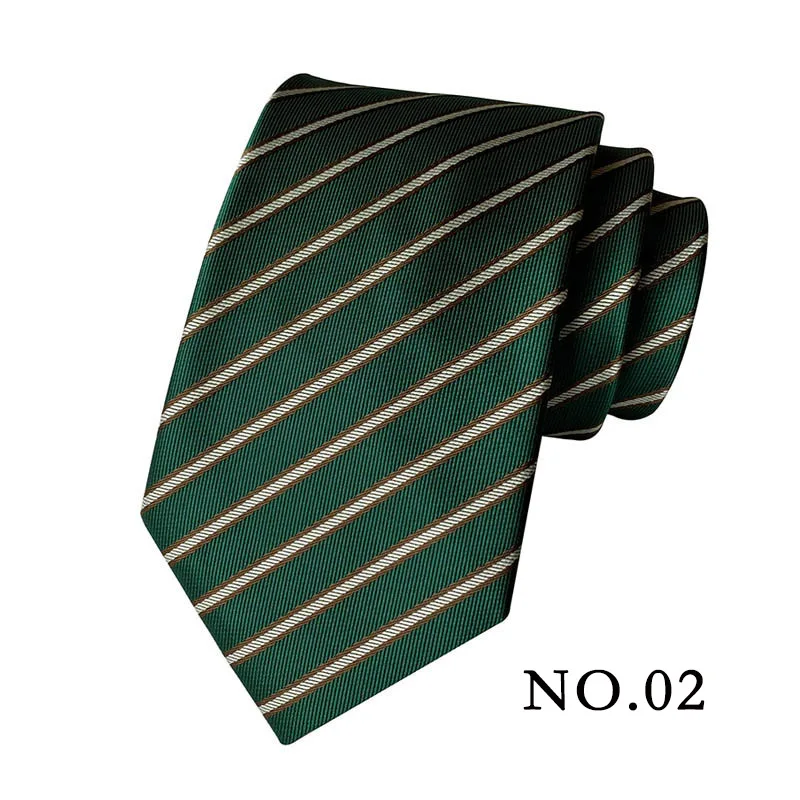 Mode 8CM Herren Krawatte Polka Dot Streifen Paisley Krawatten Für Mann Jacquard Woven Ascot Grüne Farbe Business Party zubehör – Detail 4