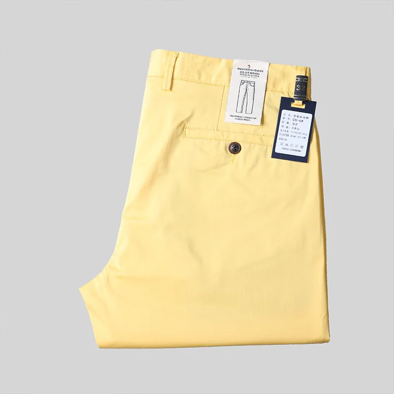 Summer Thin Mens Suit Pants Yellow Red Khaki Formal Casual Green Trousers For Male Straight Fit Stretch Korean  Fashion Pant 5