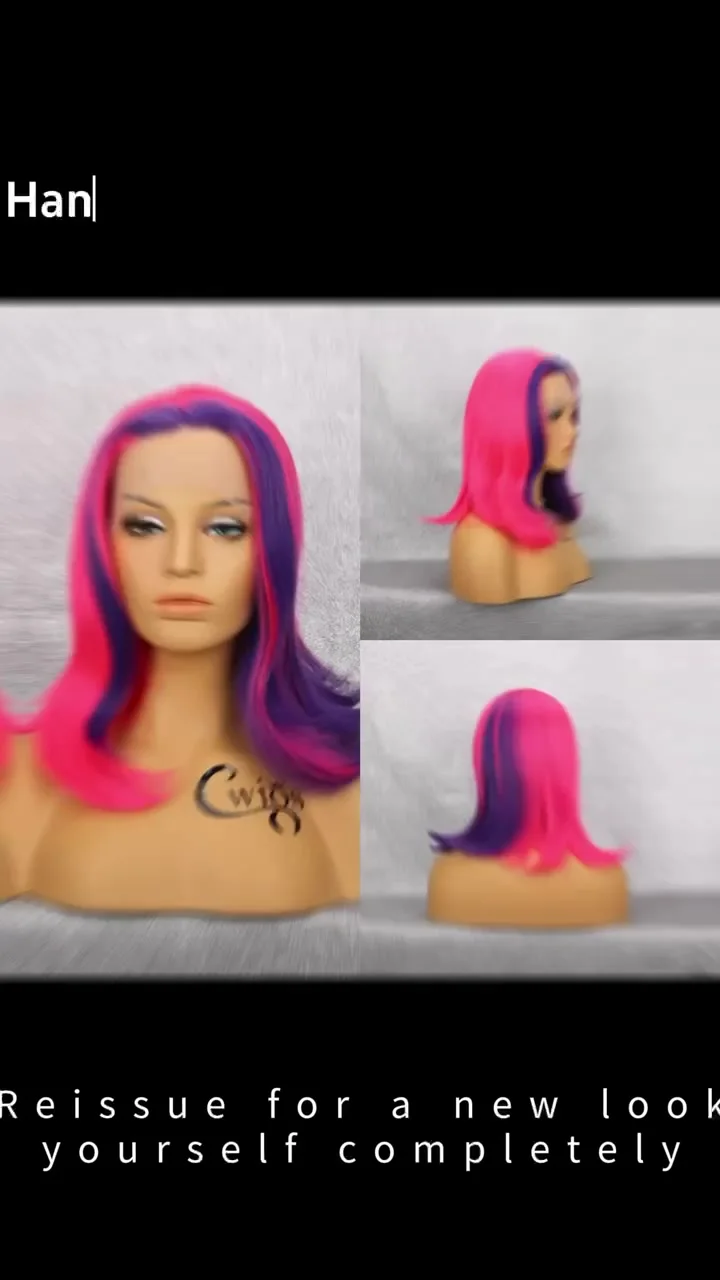 Синтетический кружевной парик cwigs розовый фиолетовый 13*3