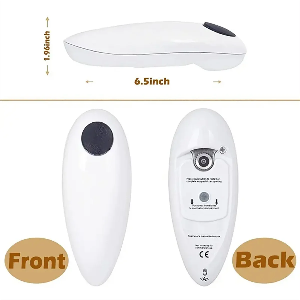 One Touch Automatic Electric Can Opener Portable Kitchen Jar Bottle Opening Tool