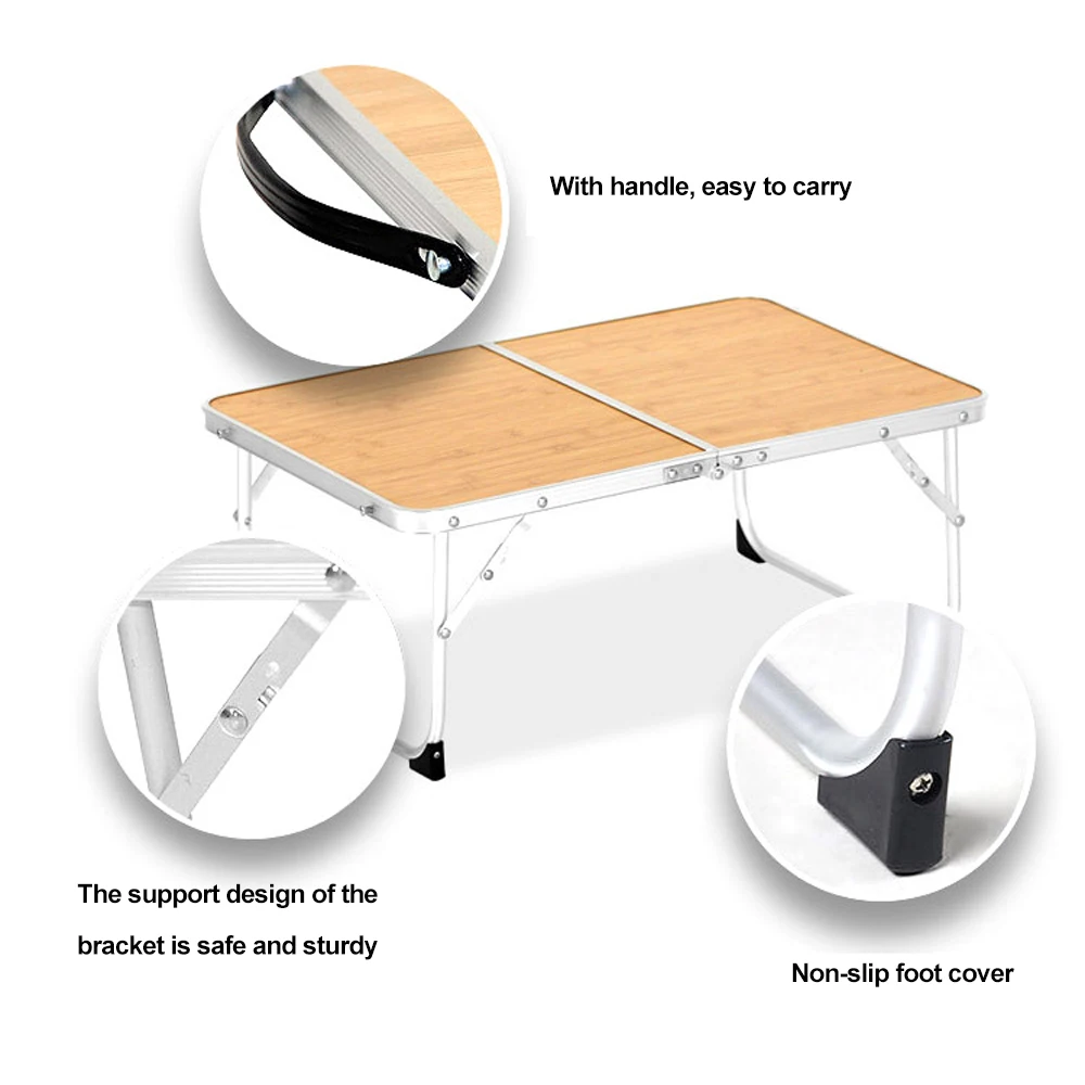 HooRu Camping Folding Table Lightweight Portable Aluminum Desk with Carry Bag Outdoor Travelling Beach Picnic Fishing Garden foldable table