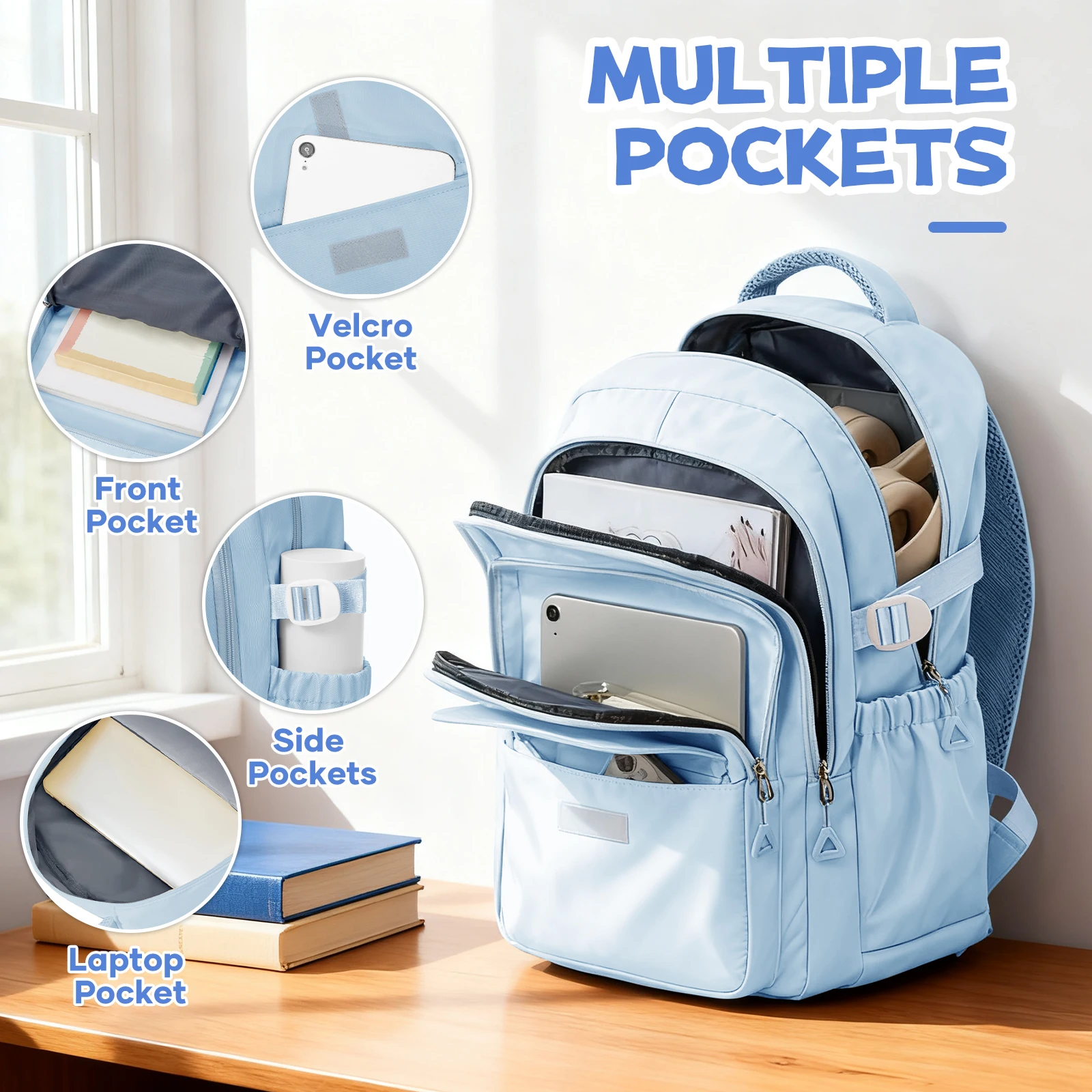 Backpack for Elementary Girls, School Backpacks for Teens Women's Backpack High School Bag Cute Style Middle School Backpacks