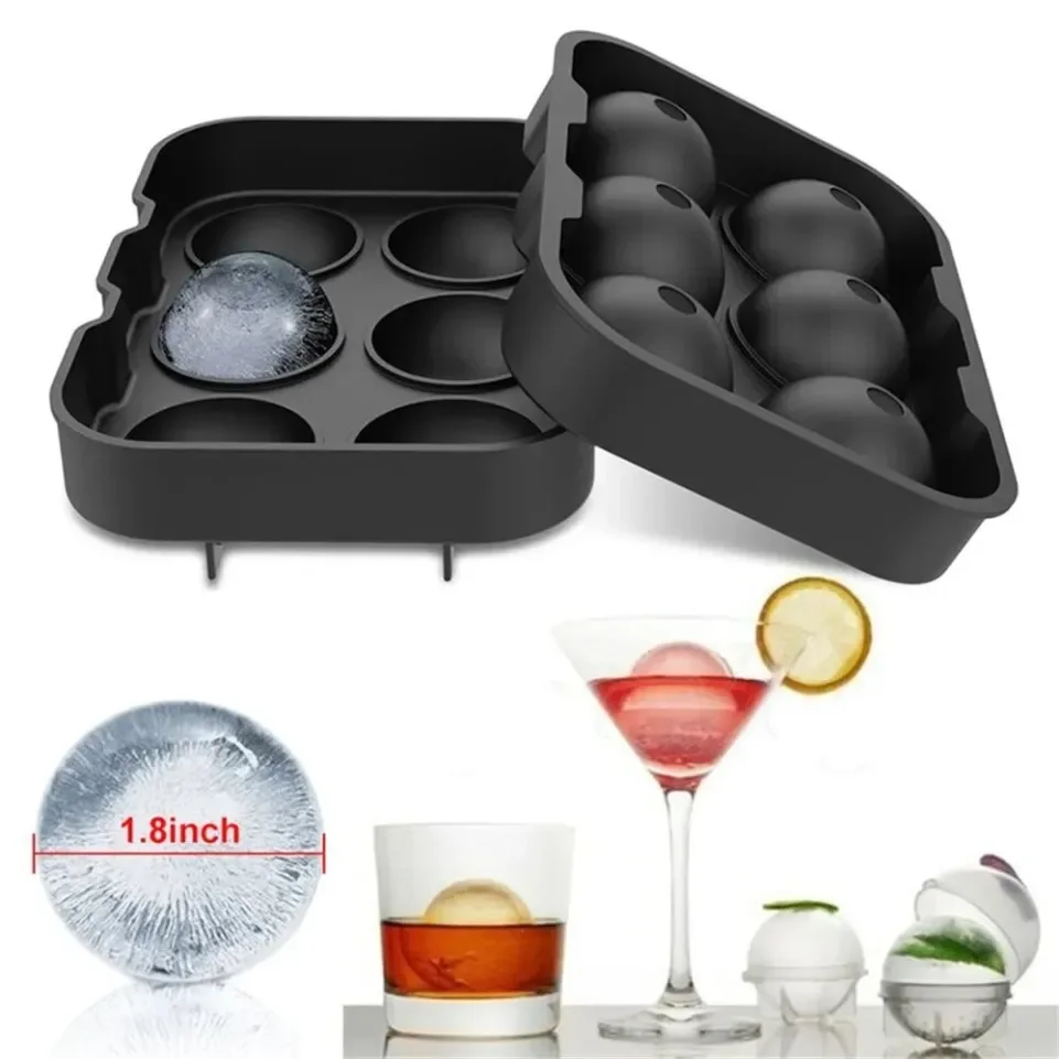2Pack Silicone Ice Ball Maker with Locking Lid Whiskey Sphere Mold for Bourbon, Scotch & Cocktails BPA-Free&Dishwasher Safe