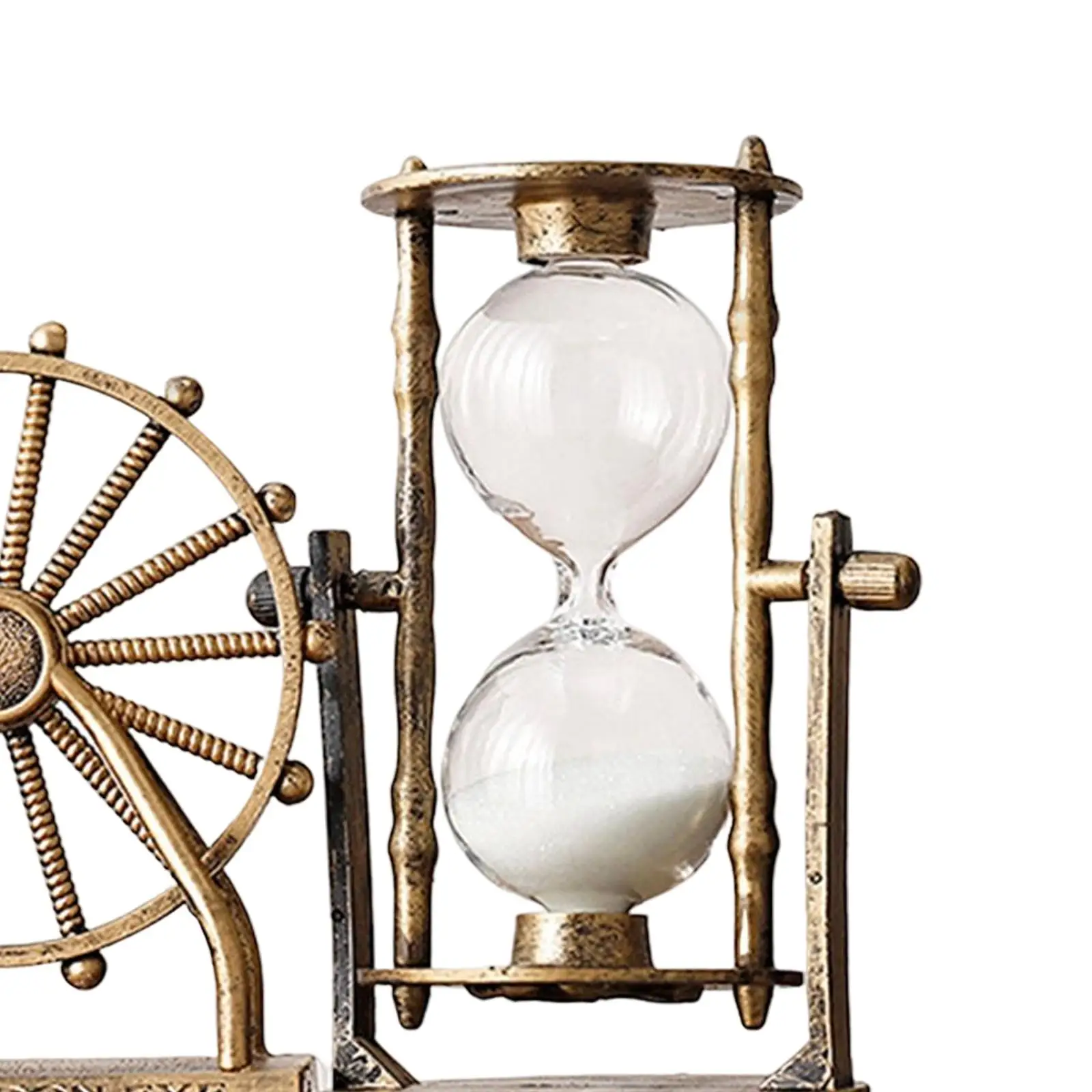Sky Wheel Hourglass Rotating Sand Timer Antique Decorative Hourglass Vintage Style Hour Glass for Desk Decor Wedding Gift