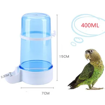 400ml Bird Feeder Automatic Feeder Water Drink Container Parrot Food Feeding Storage Dispenser Cage Birds Waterer.jpg