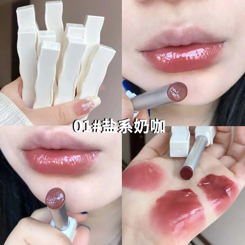 White Feather Mirror Shine Lipstick - Watery, Moisturizing, Long-lasting, Non-fading, Non-sticking Formula for Pouty Lips
