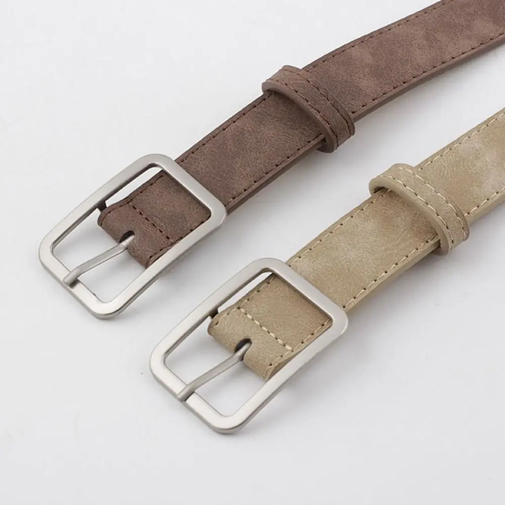 Fashion Square Pin Schnallen Gürtel Frauen Silber Schnalle Leder Gürtel für Jeans Retro Wilden Gürtel für Frauen Bündchen Student Strap – Detail 4
