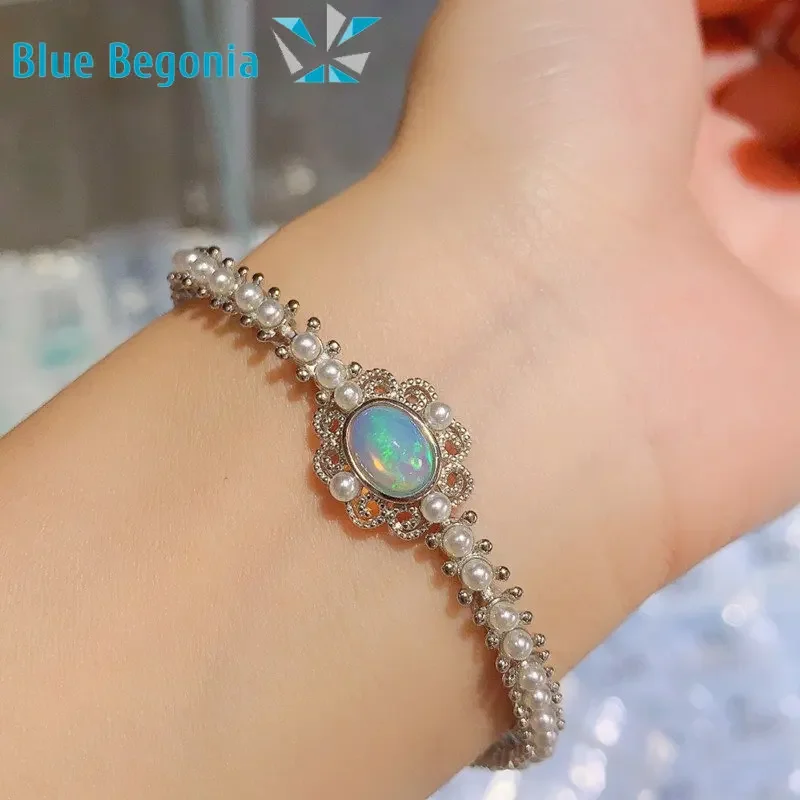 

Женские браслеты из серебра 925 пробы с натуральным опалом, 6 х8 мм