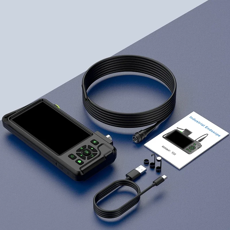 5'' IPS Industrial Endoscope Camera 1080P HD Split Design Waterproof Autofocus Camera 5.0MP for Car Sewer Check 15m Rigid Cable 6