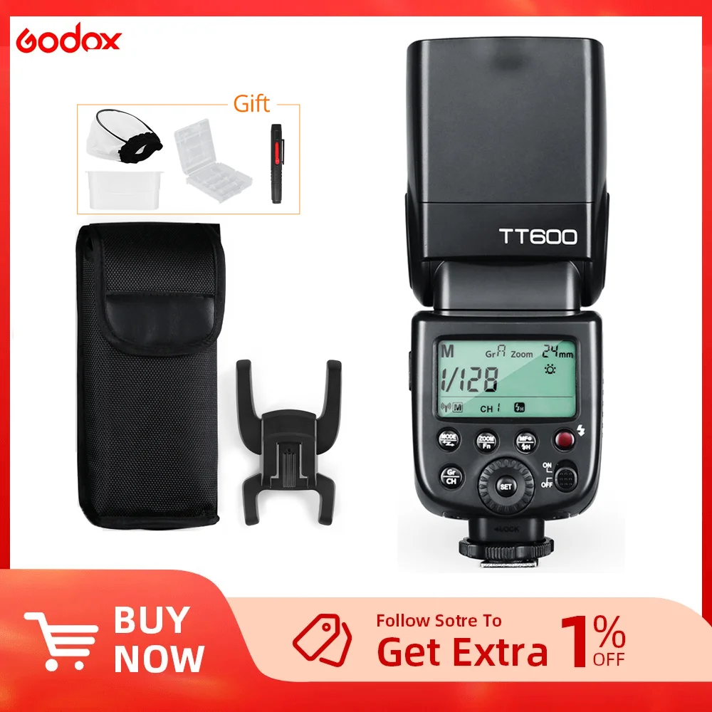 On Camera Flash Camera Flash Godox TT600 TT600-S 2.4G Wireless GN60 Master/Slave Camera Flash Speedlite For Canon Nikon Sony Pentax Olympus Fuji Lumix