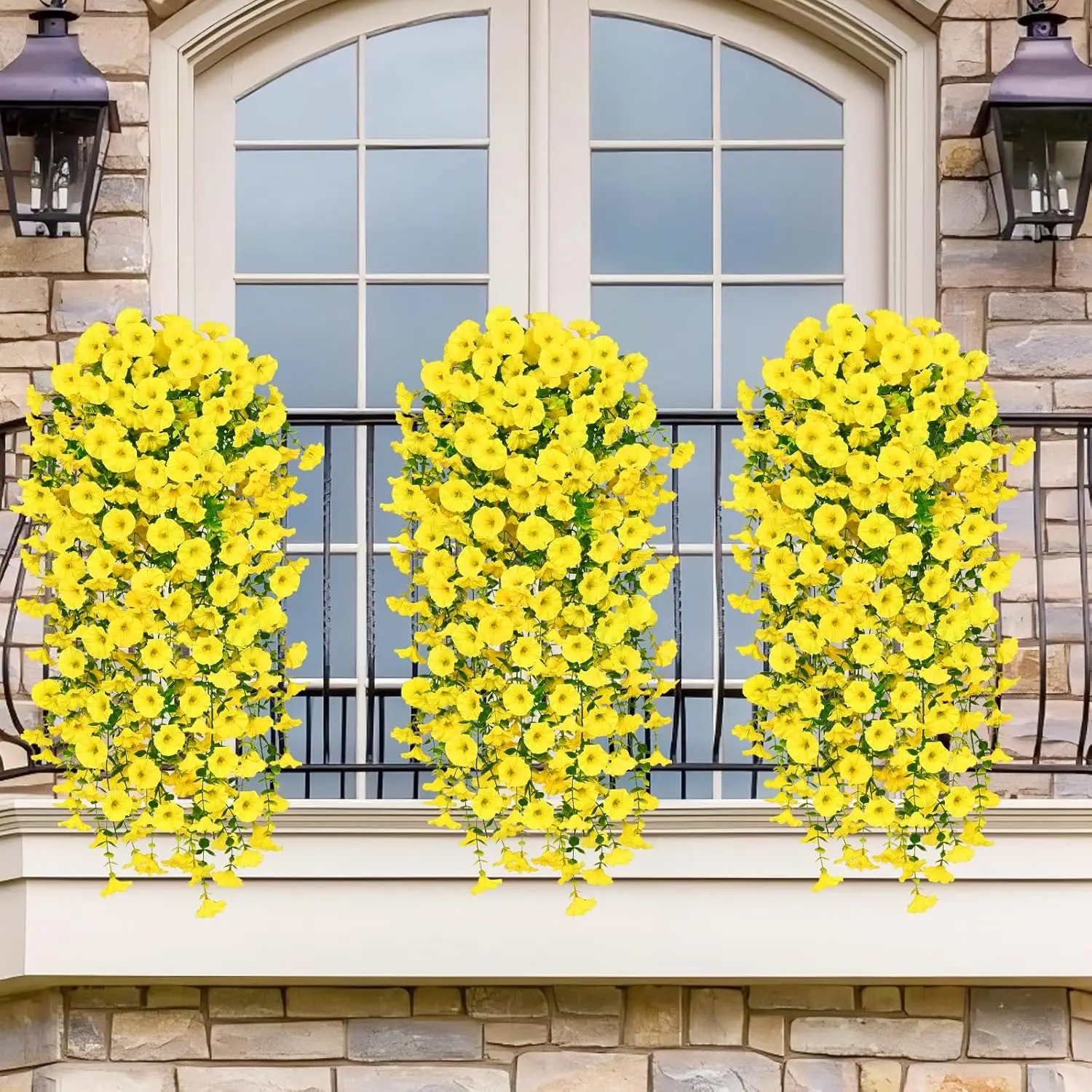 2-8pcs Indoor Outdoor Artificial Morning Glory Wall Hanging Faux - Image 2