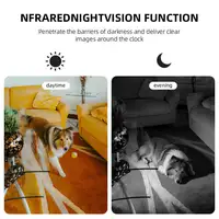 Caméra de sécurité Wifi HD 2MP, mini caméra de surveillance intérieure, vision nocturne, audio bidirectionnel, détection humaine, caméra IP 2MP 2