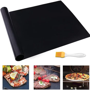 붙지 않는 바베큐 그릴 매트 60*40cm 오일 브러시 베이킹 매트 요리 그릴 시트 내열성 쉽게 청소 주방 도구