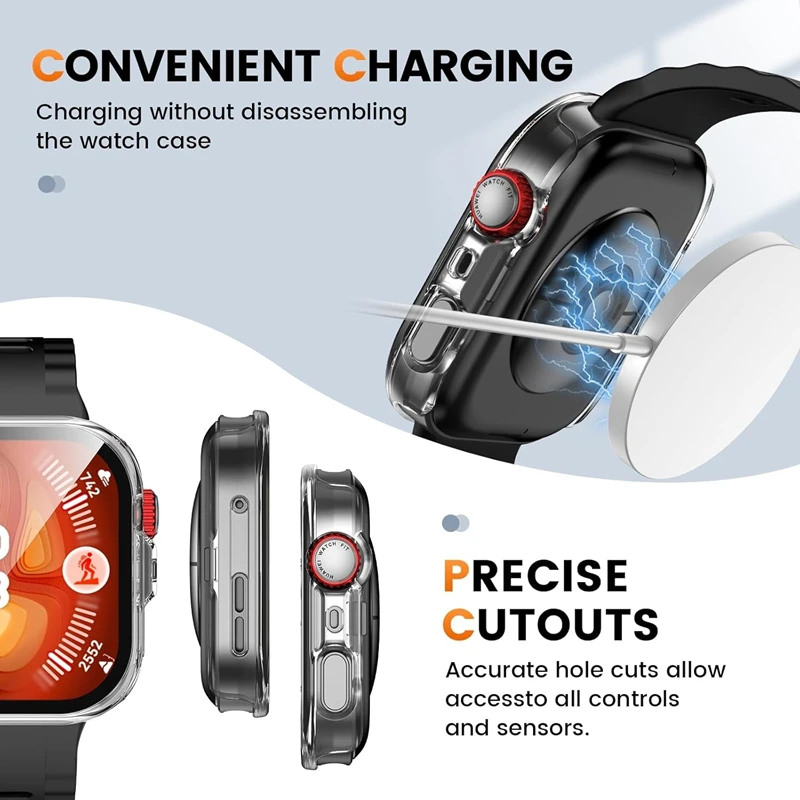 Premium Tempered Glass Screen Protector and Protective Frame Bumper Case for Huawei Watch Fit Series