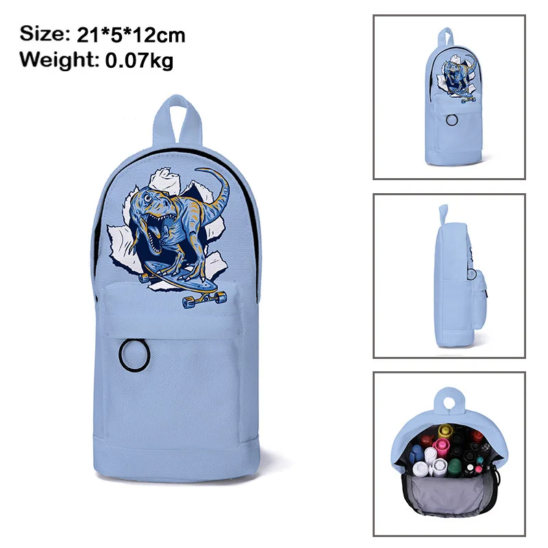 2022 Children Cartoon Dinosaur Pen Bags Boys Girls Student Cartoon Pen Bag